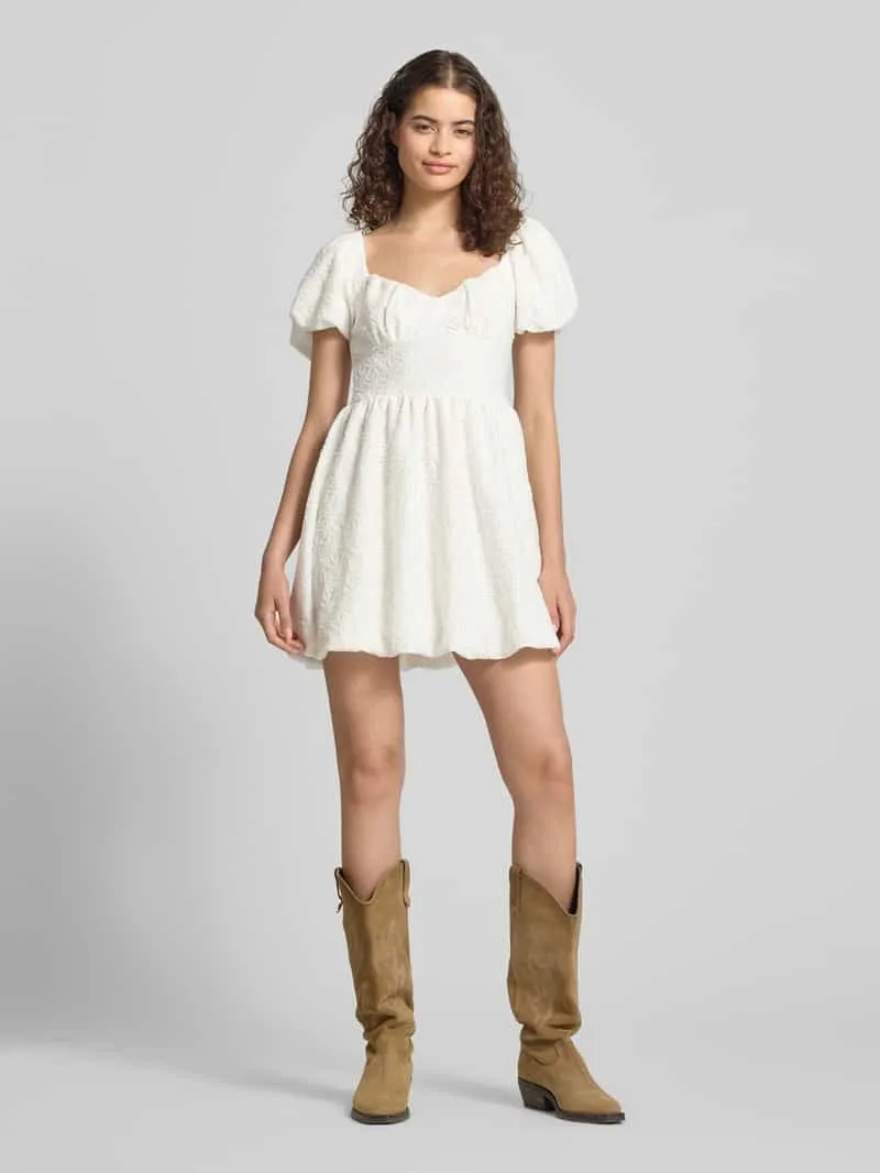 Gina Tricot mini-jurk met bloemige stitching met gaatjes offwhite, foto 4