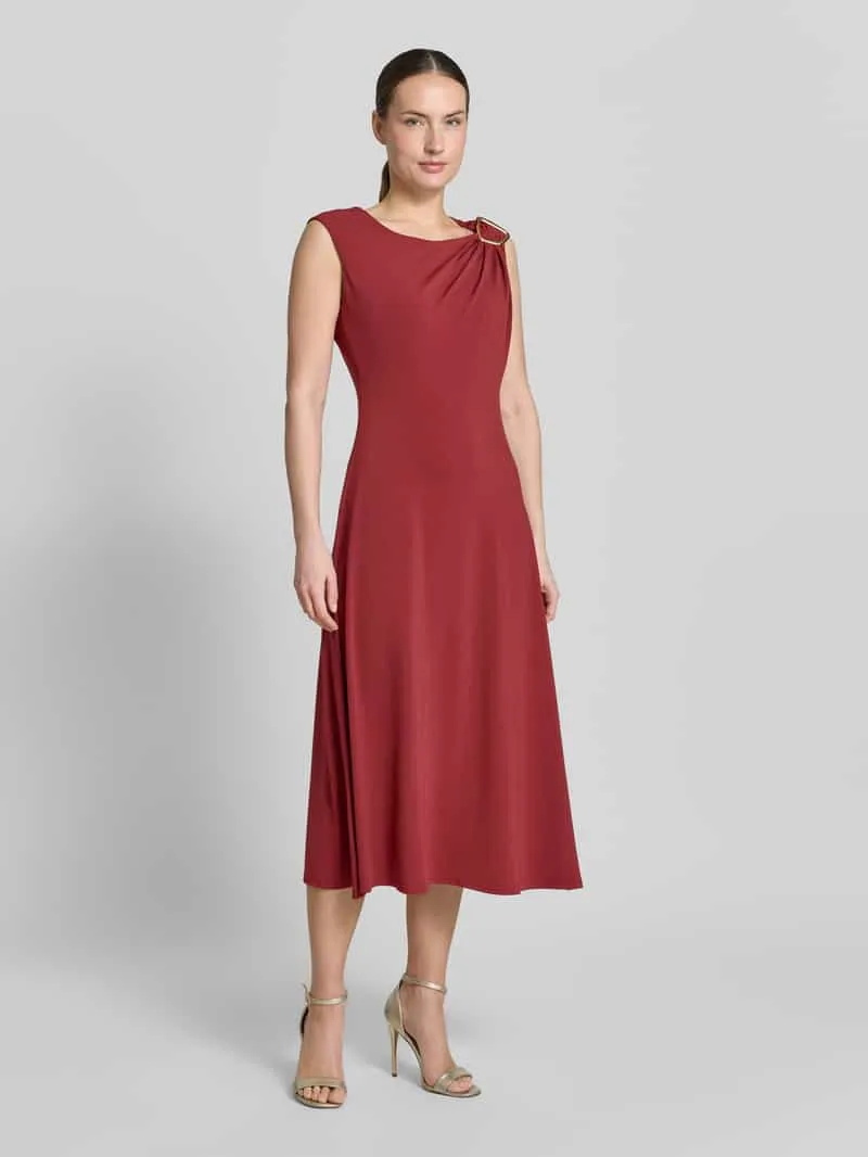 Christian Berg Woman Selection midi-jurk met schouder-applicatie Bordeaux