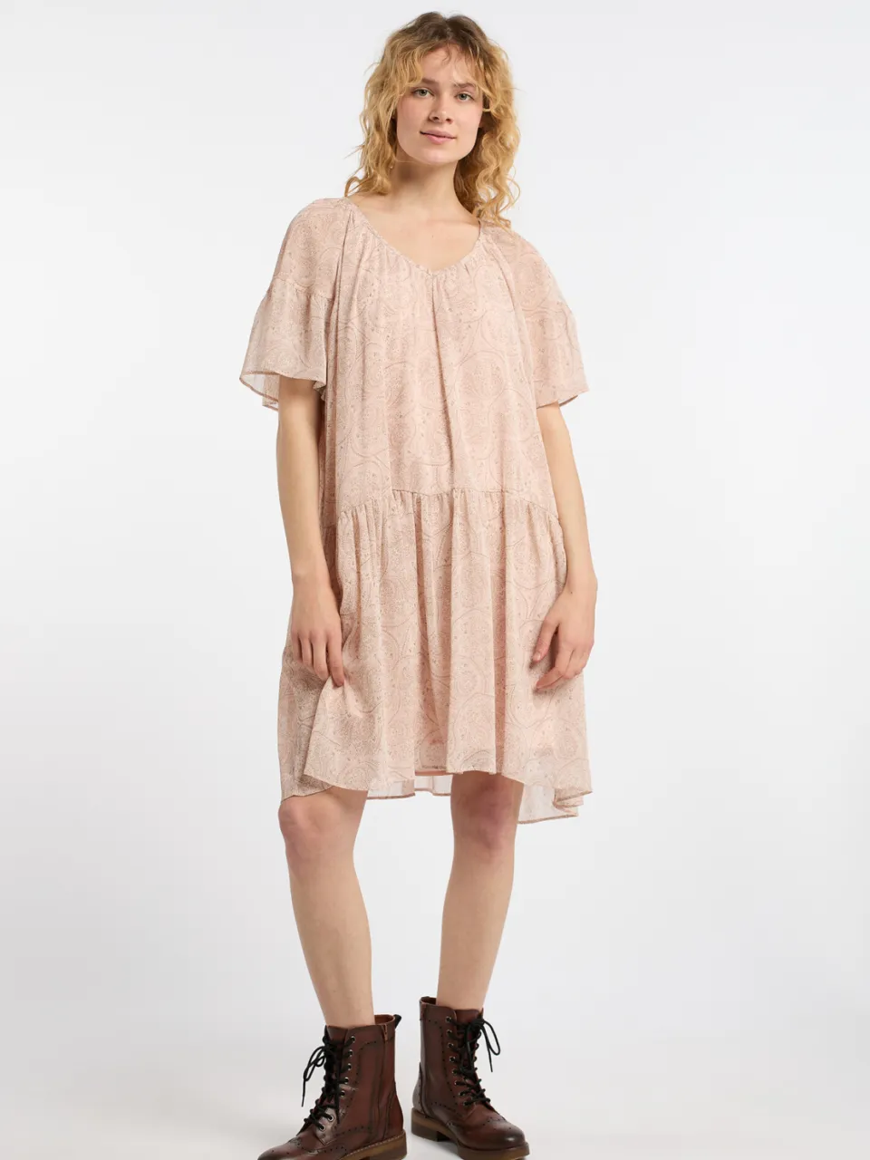 dreimaster Jurk Dames Roze Veelkleurig