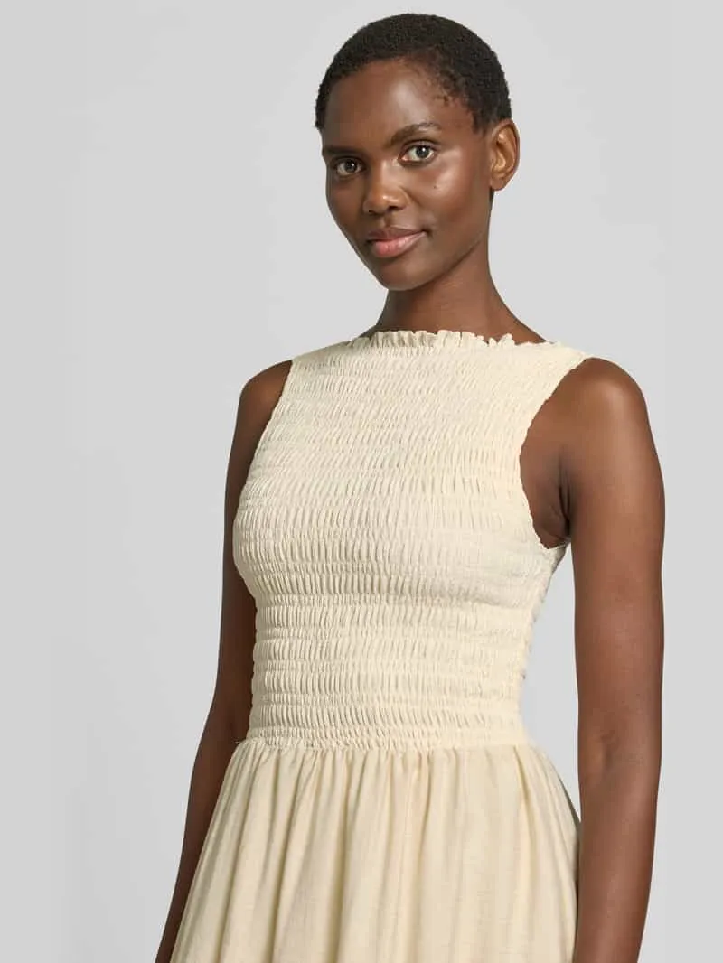 Jake*s Casual midi-jurk met smokelementen beige, foto 4