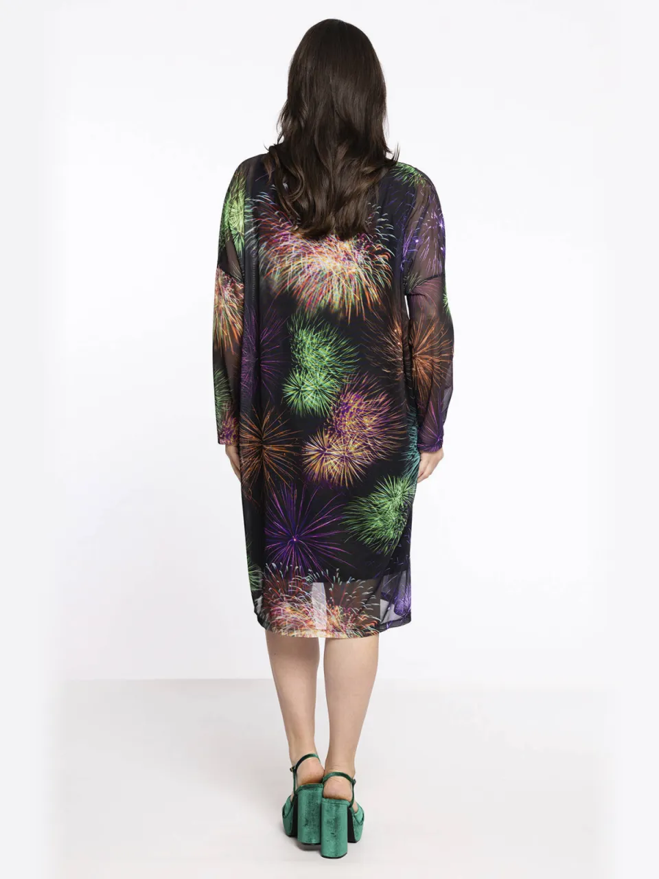 Yoek jurk met all over print zwart, foto 3