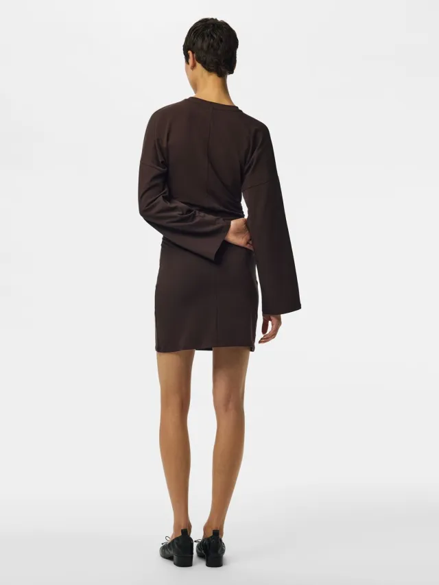 Pieces midi-jurk PCALLI Chocolate Plum1