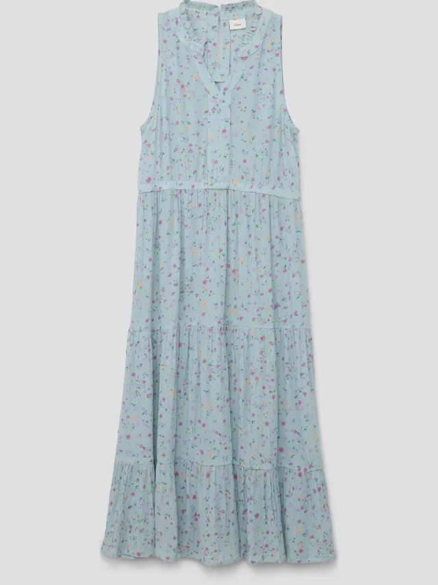 S.Oliver female - Midi-jurk van viscose licht turquoise