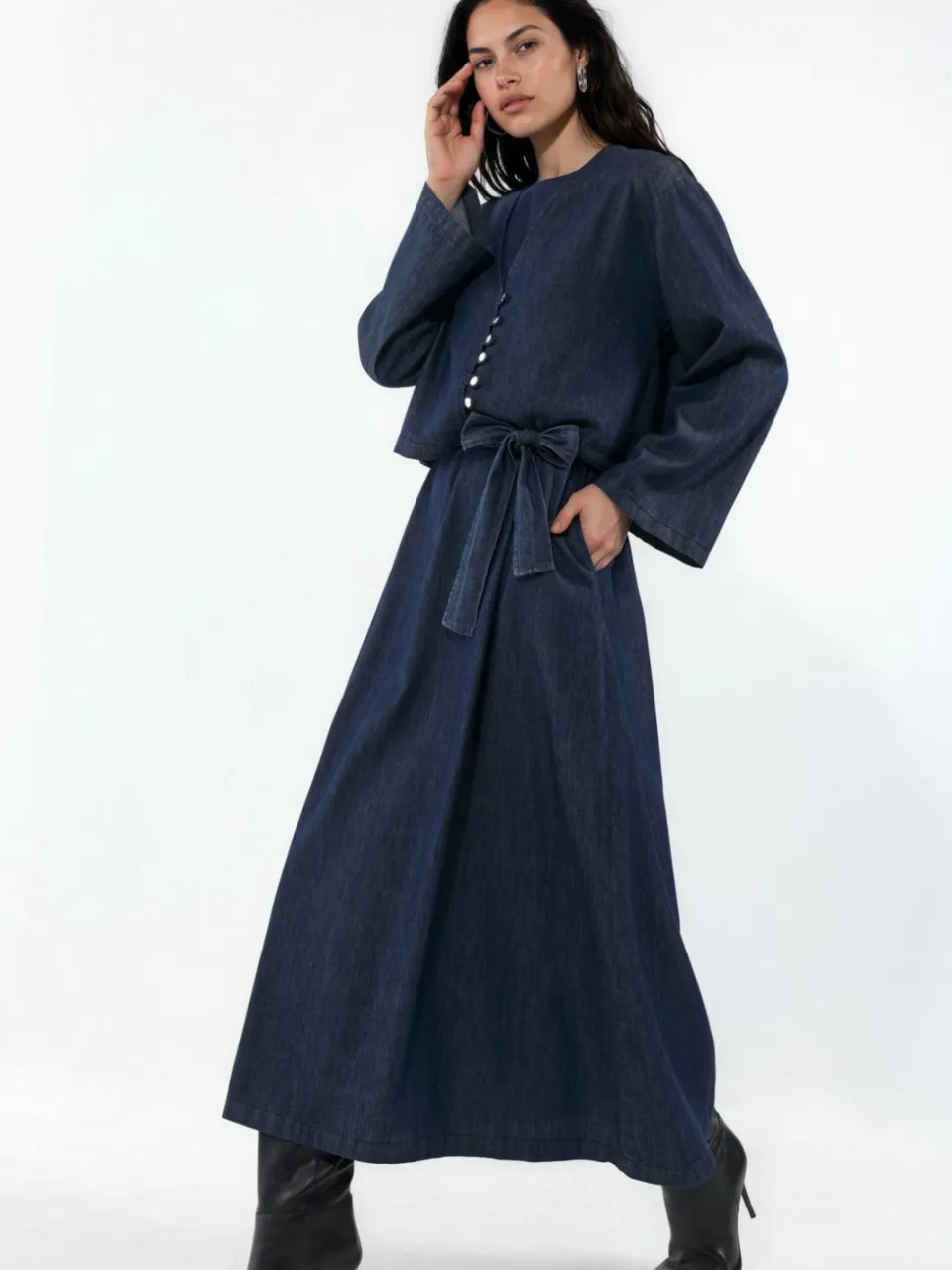 Hiccup Denim Jas & Maxi Jurk Twee-Delige Set, foto 2