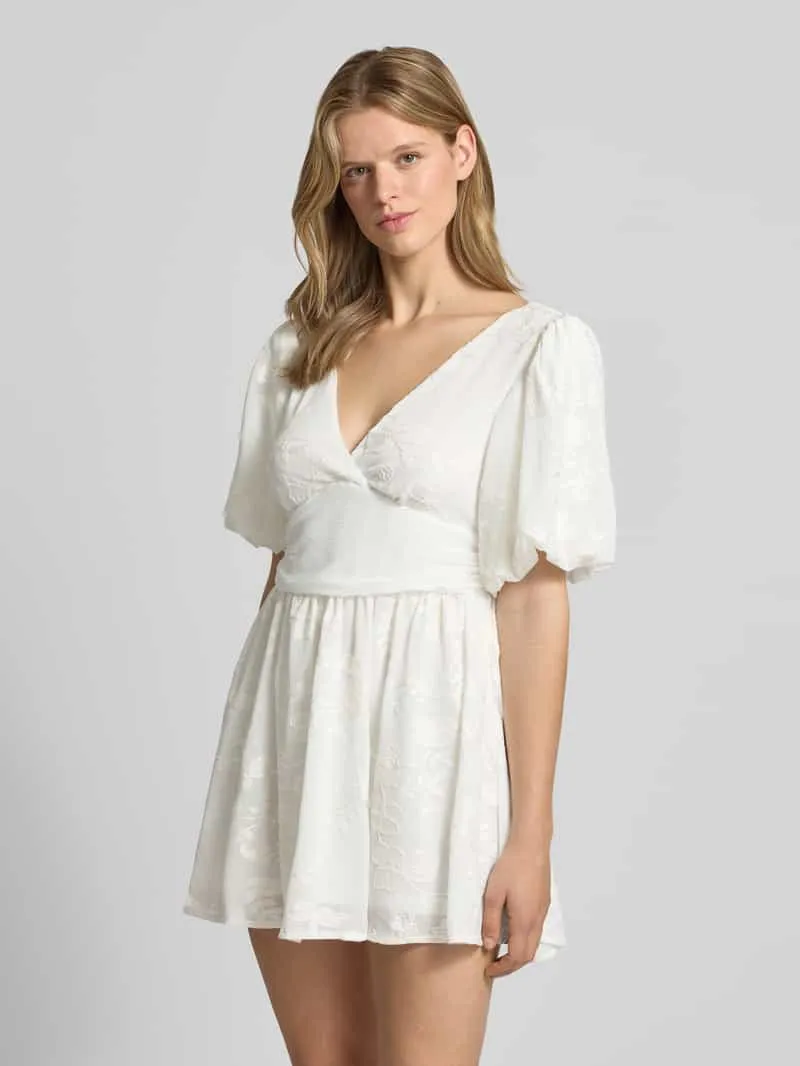 Gina Tricot Mini-jurk met Ballonmouwen Offwhite