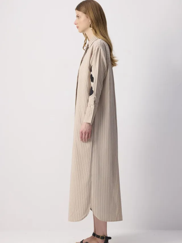 TOUCHÉ PRIVÉ Blousejurk met borduurdetails - Beige - Dames