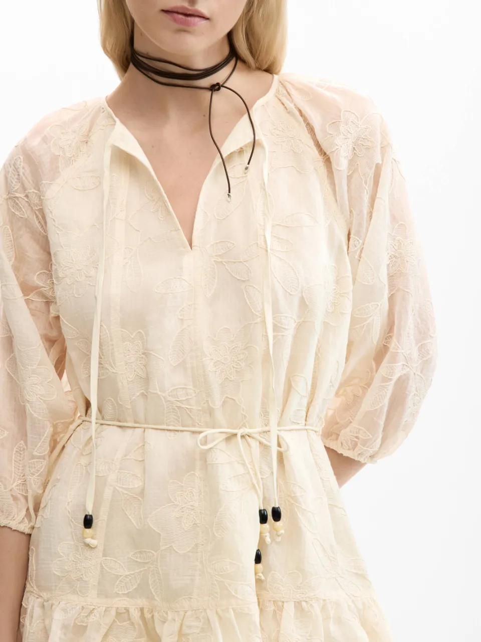 Desigual gebloemde blousejurk beige, foto 5