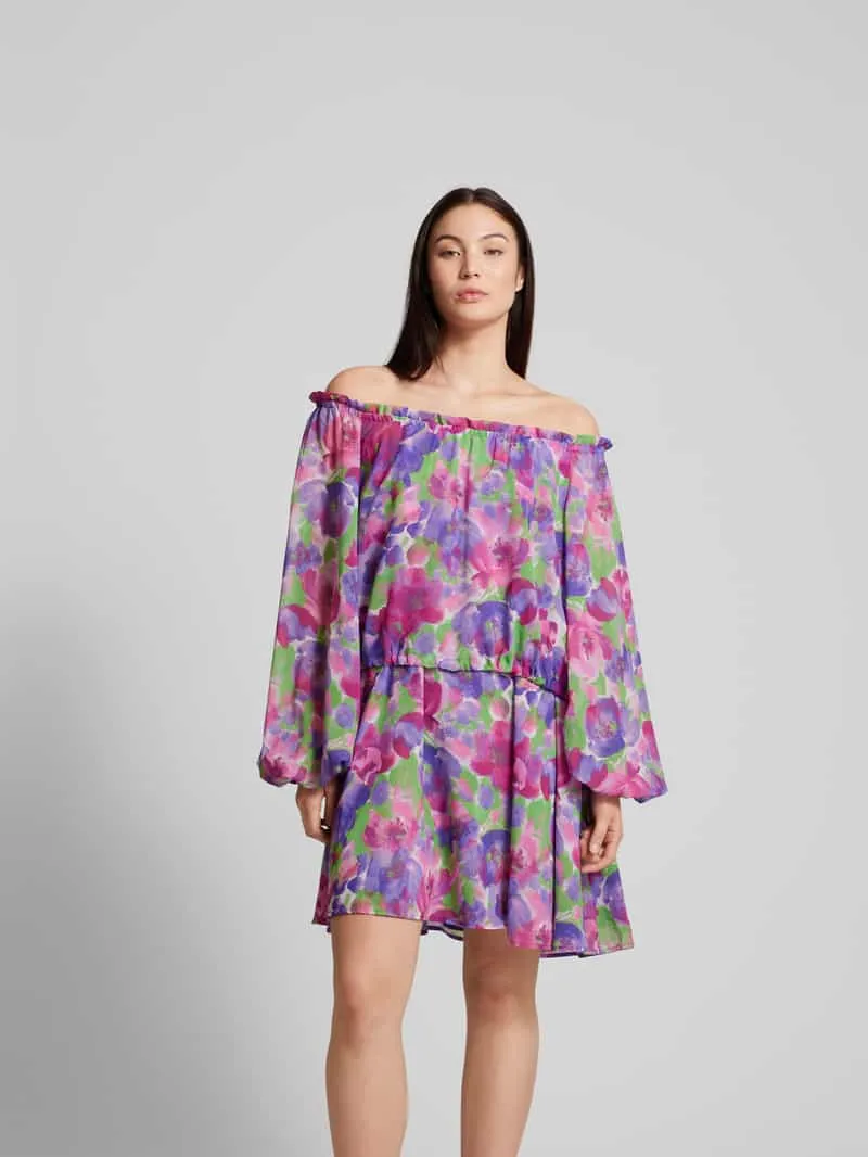 Rotate Mini-jurk met bloemenmotief Paars