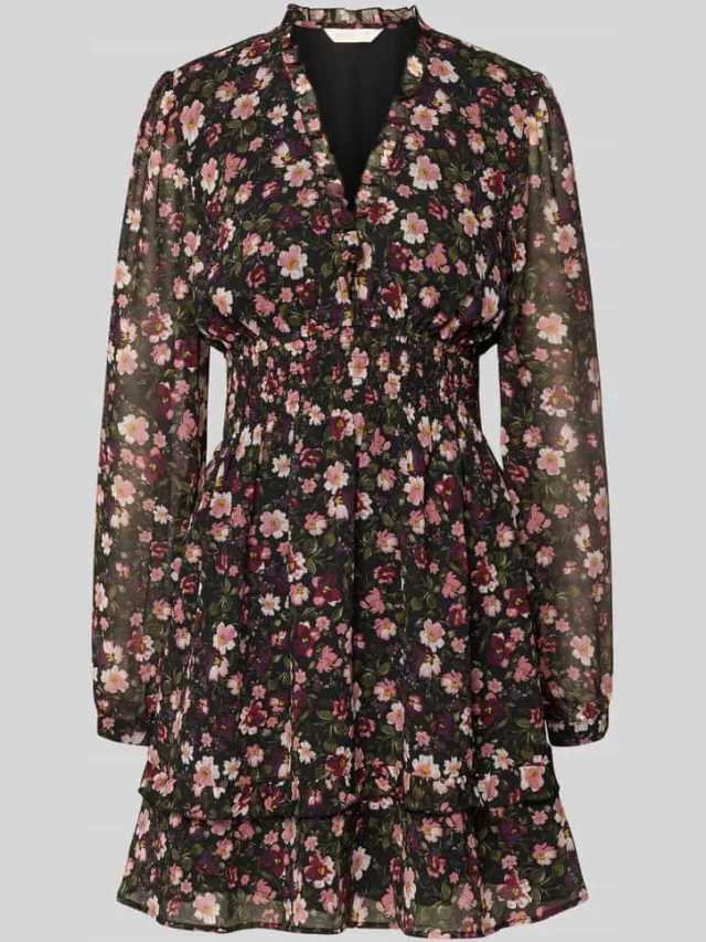 Apricot Mini-jurk in all-over look met elastisch tailleband zwart, foto 2