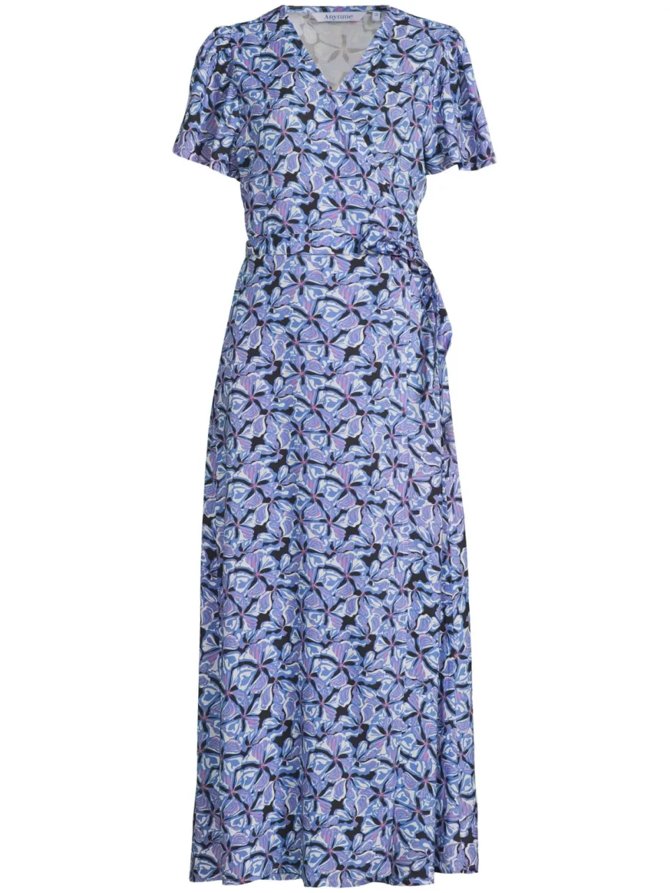 Anytime midi overslagjurk all-overprint blauw, foto 2