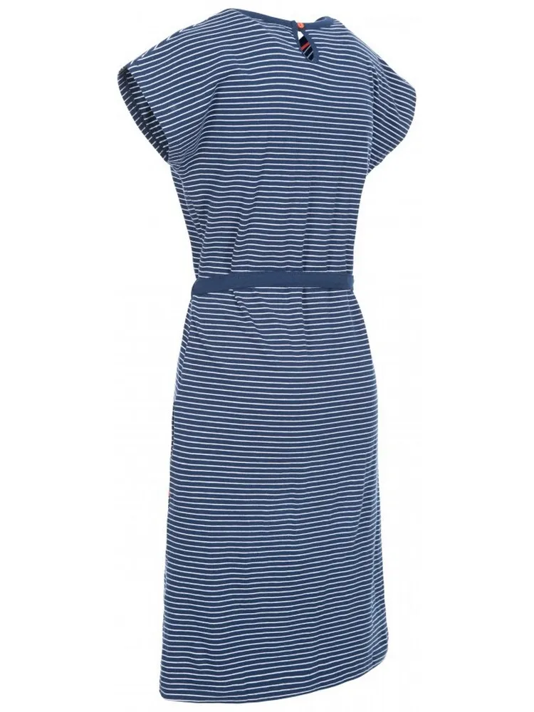 Trespass Dames/dames Lidia Ronde Hals Katoenen Jurk (Marinestreep) Marineblauw