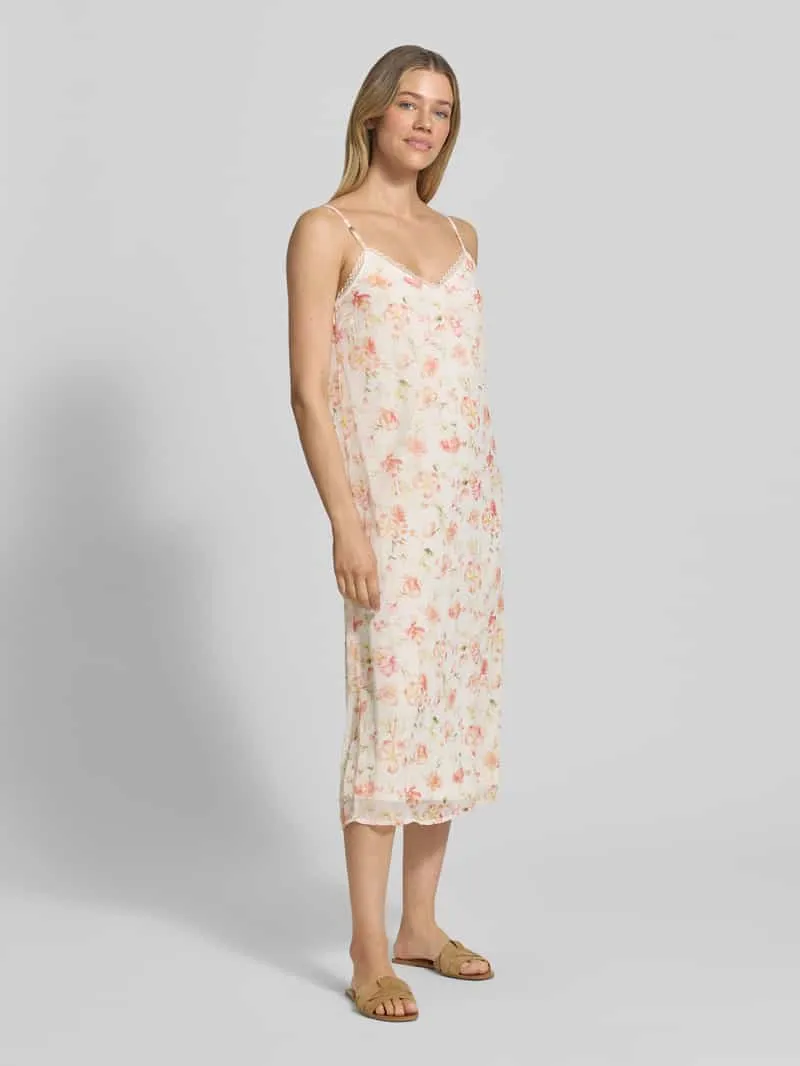Vila midi-jurk in all-over look model 'EMMA' roze, foto 3