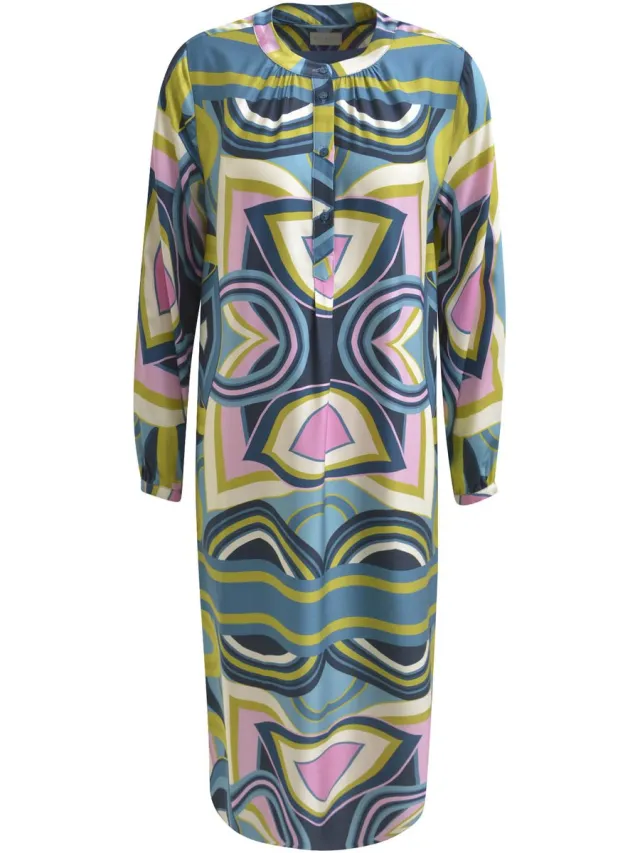 Milano Italy blouse jurk met motief Groen