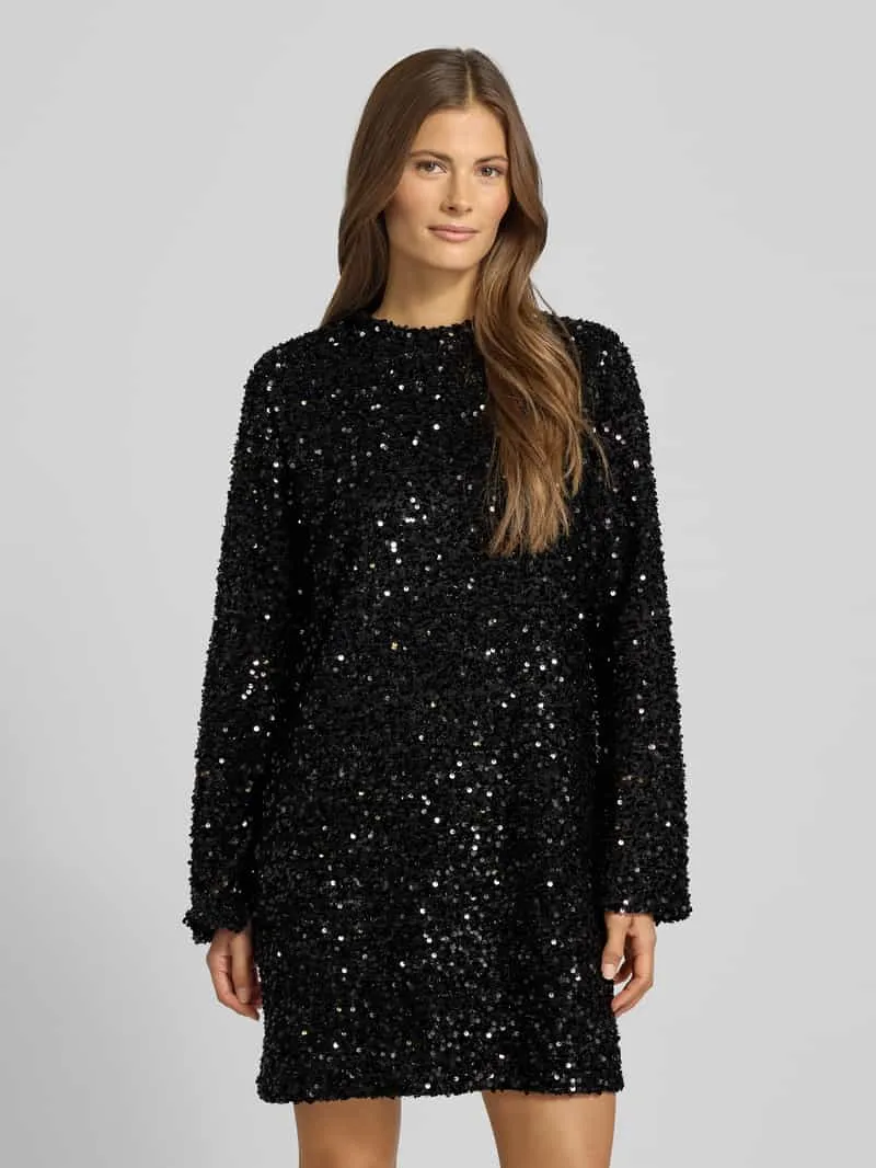 Jake*s Collection Knielange jurk met pailletten zwart, foto 4