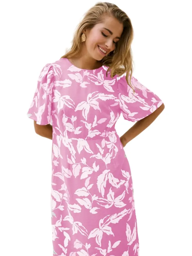 Kaffe Damesjurk KAFFE Marlo pink frosting chalk leafs