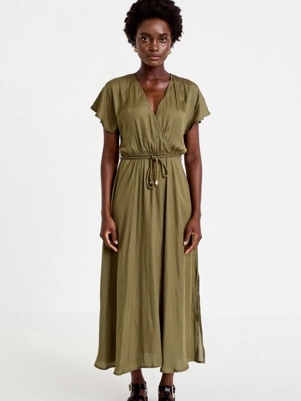 Cache Cache midi jurk met ceintuur - groen, foto 2