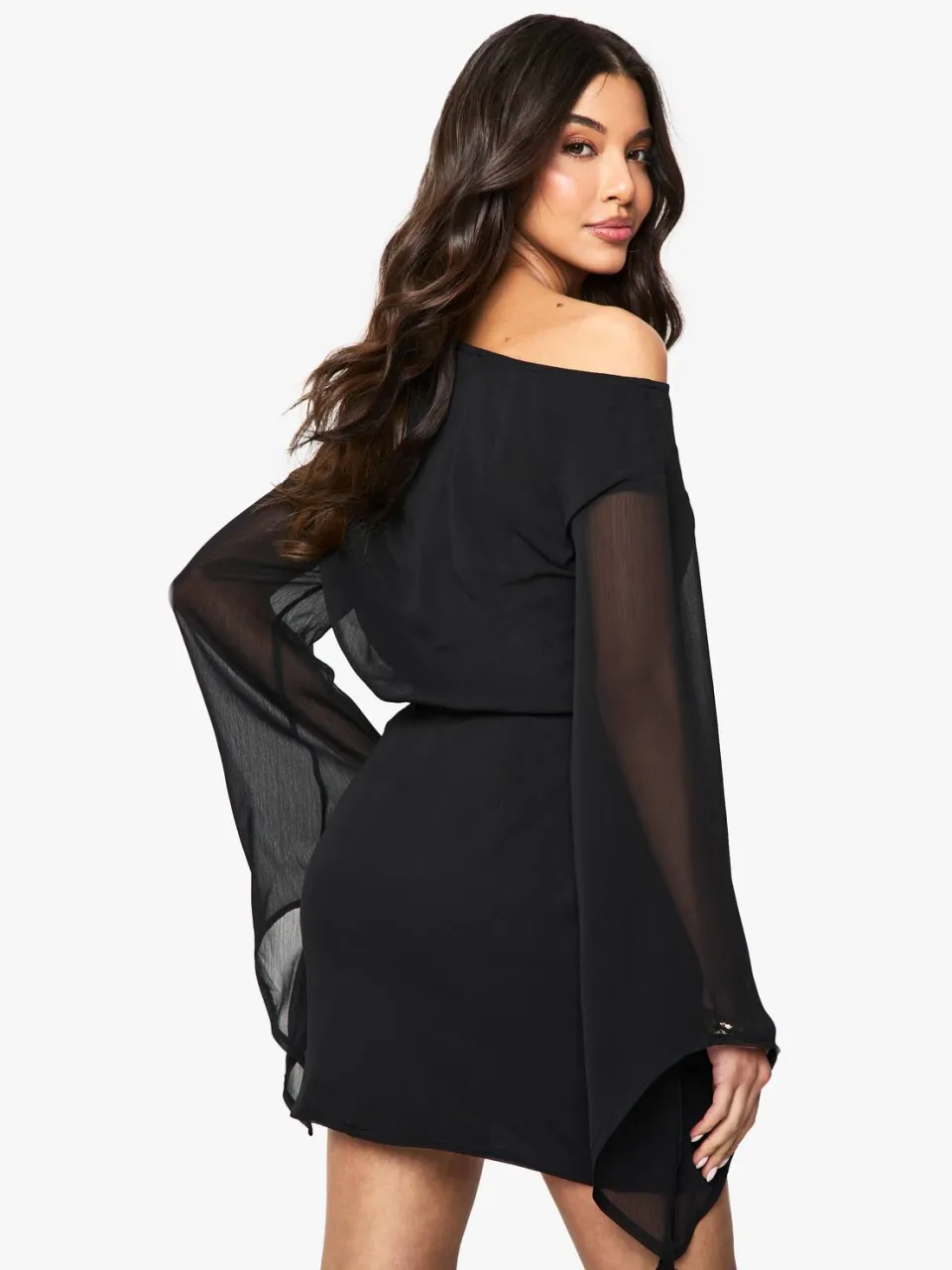boohoo Dames Trim Riem Wrap Mini Jurk zwart, foto 2