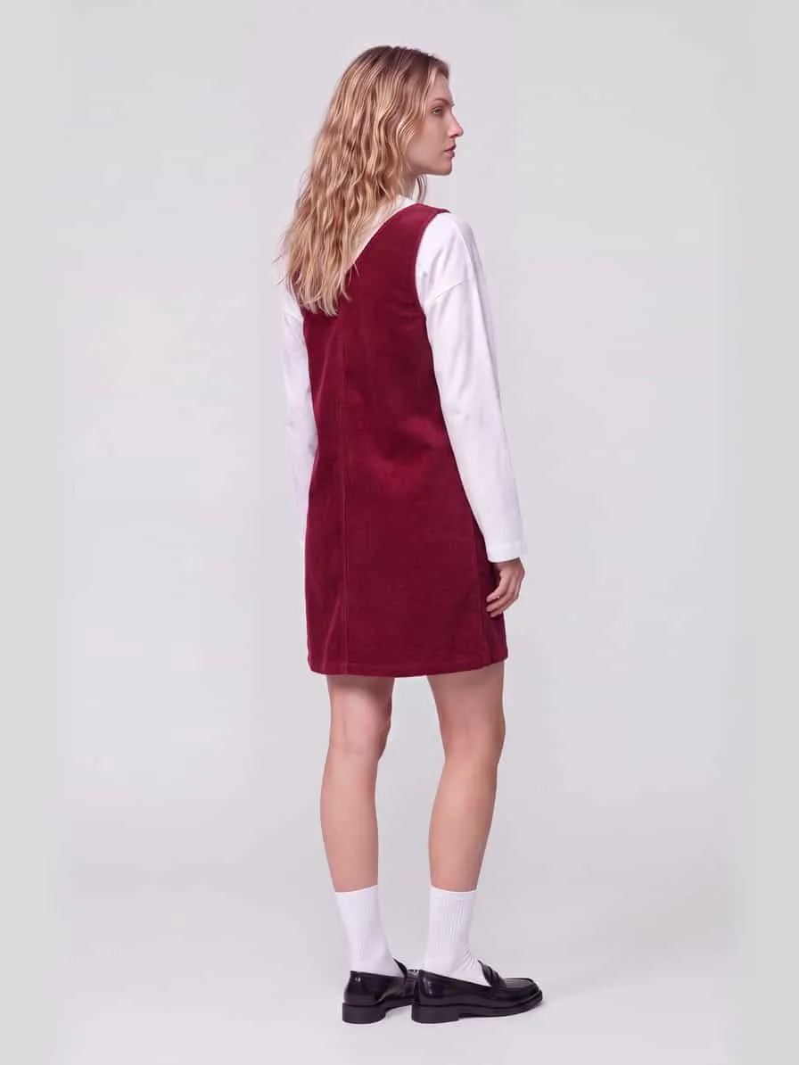 Marc O'Polo Mini-jurk van katoenmix Donkerrood