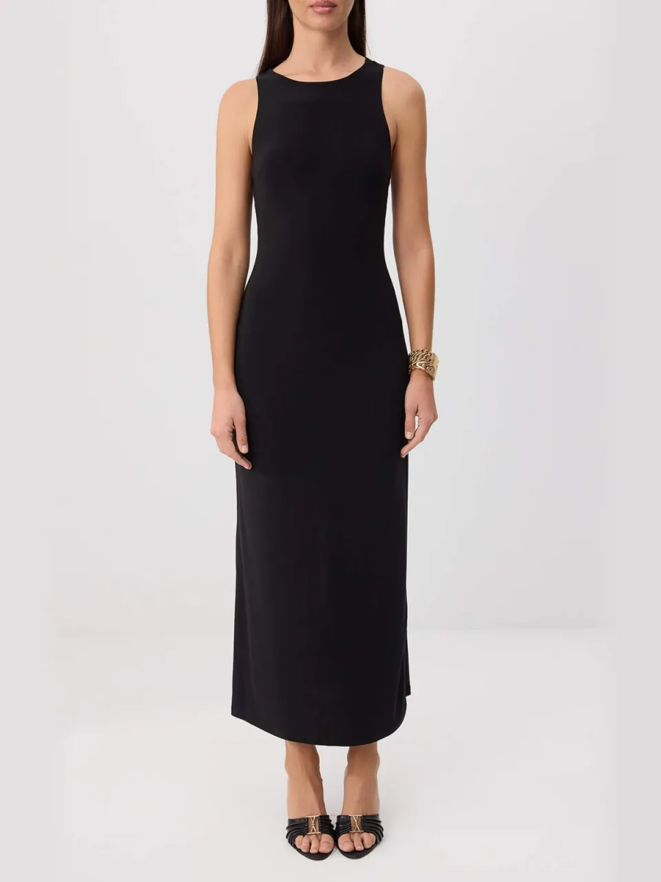Trendyol TRENDYOLMİLLA Dames Zwart Effen Maxi Mouwloos Stijlvol/Avond Bodycon Jurken, foto 2
