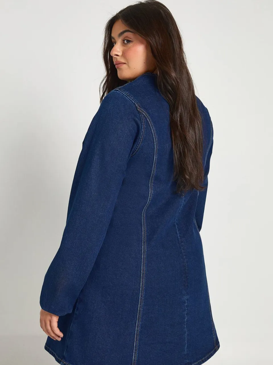 boohoo Dames Plus Denim Shift Jurk, foto 2