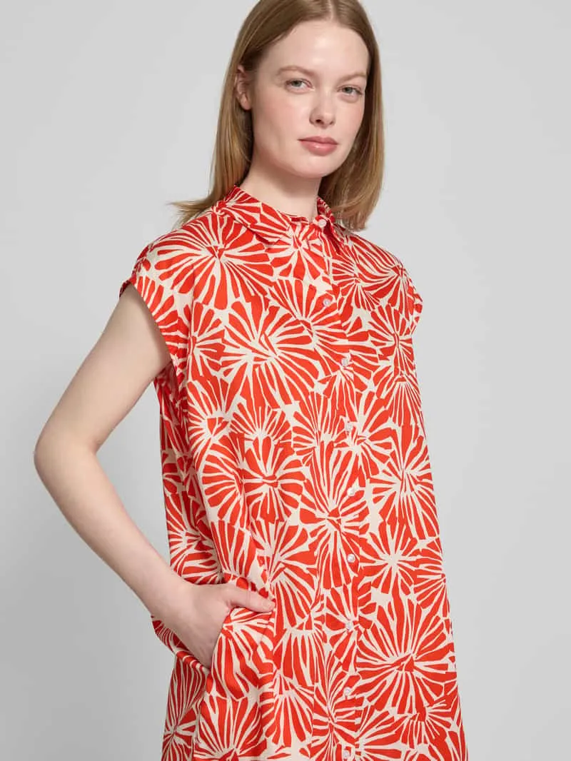 Smith and Soul Knielange jurk met kapmouwen rood, foto 5