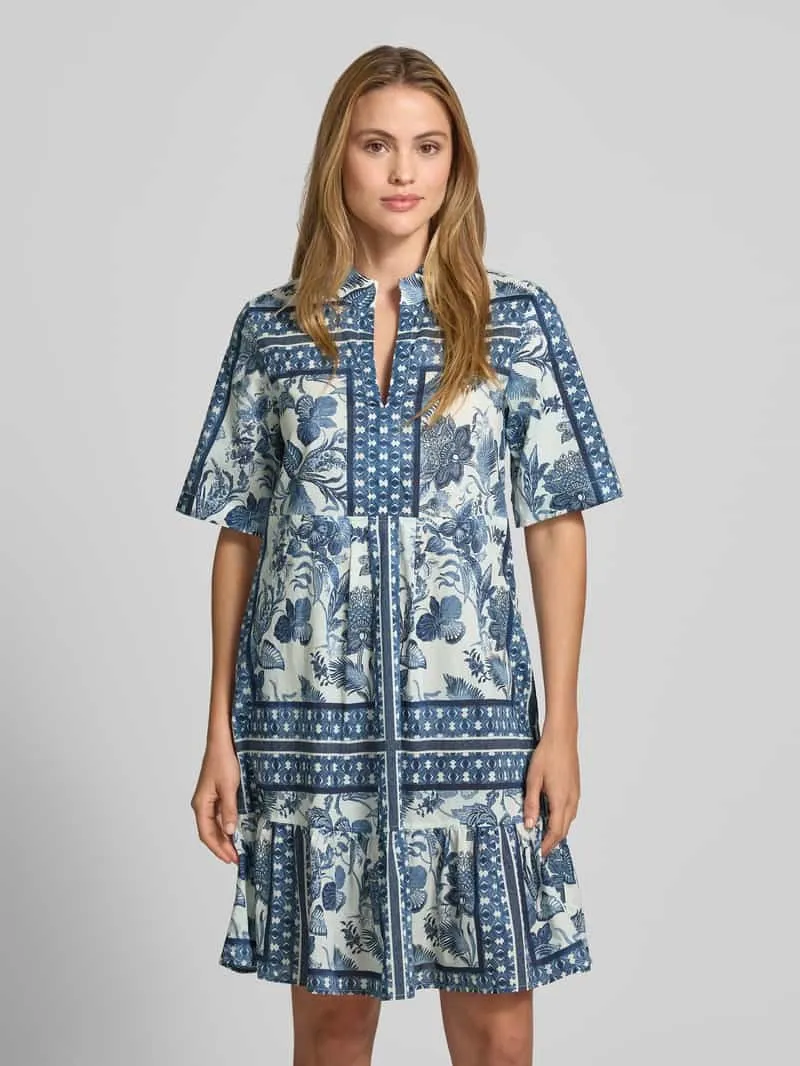 Christian Berg Woman Knie-lange tuniekjurk met 1/2-mouwen Blauw