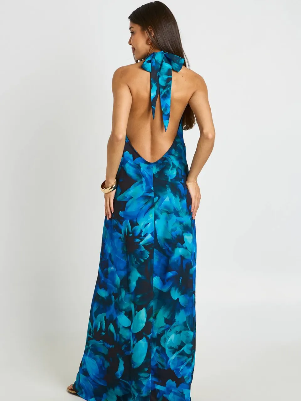 boohoo Dames Gebloemde Maxi-jurk Met Hoge Halslijn En Plooien smaragdgroen, foto 2