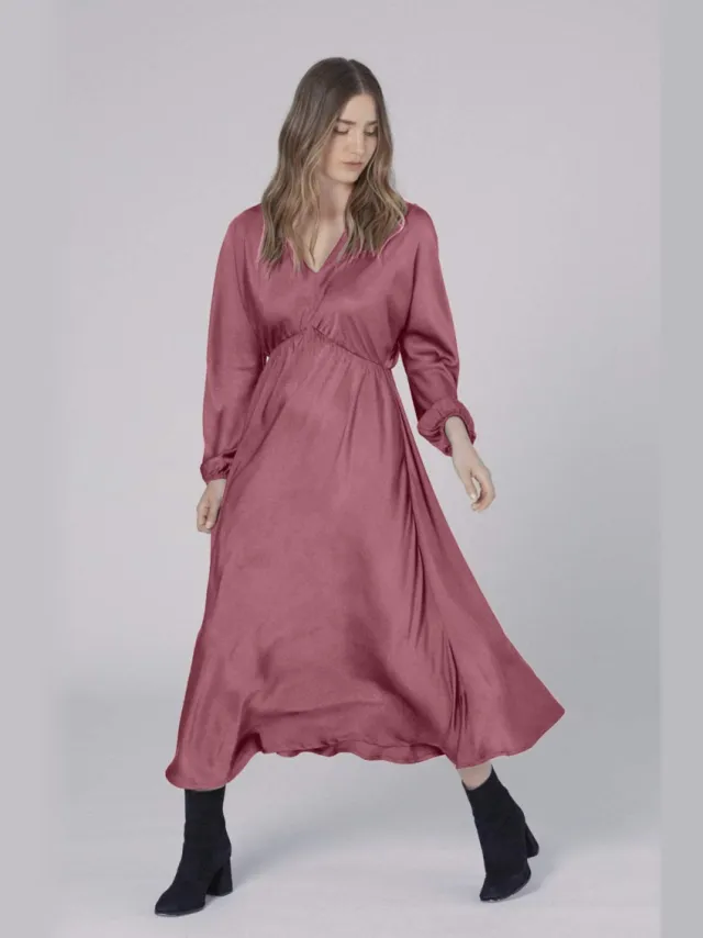Neu Nomads dames vegan Jurk Helena Pruim Donkerroze