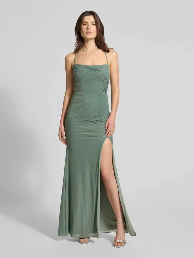 LUXUAR FASHION Avondjurk met loopsplit Lichtgroen