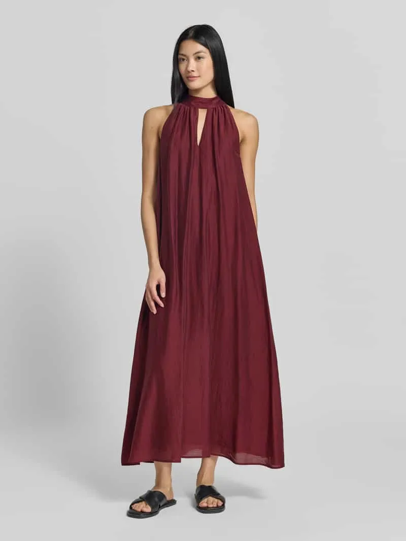 Jake*s Collection Midi-jurk van lyocellmix met cut-out Kersenrood