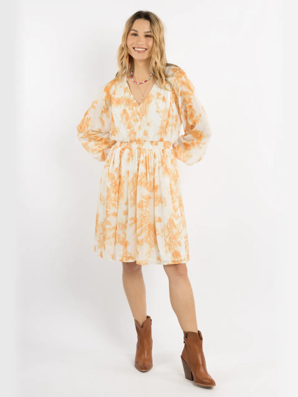 IZIA midi-jurk Dames oranje