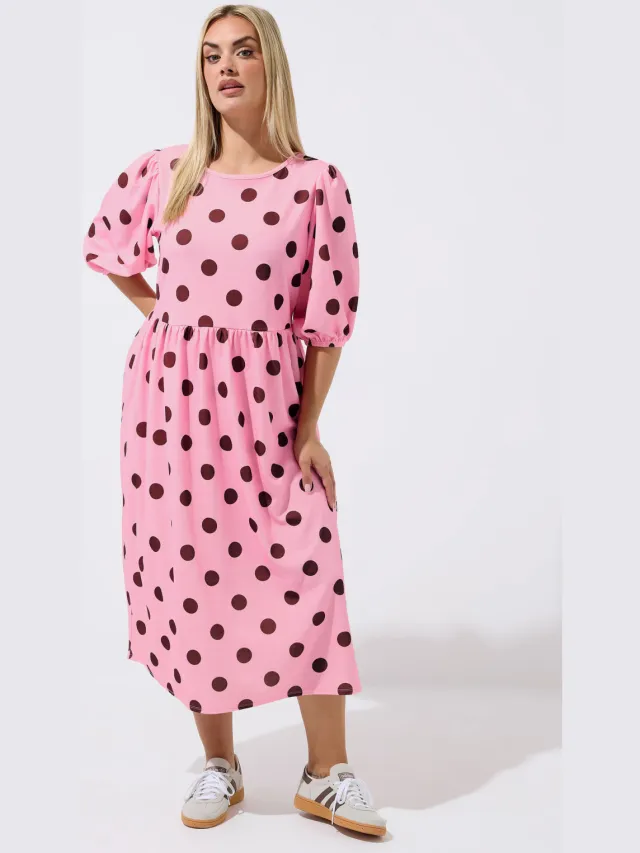 Limited Collection Roze Jurk Met Stippen Pink
