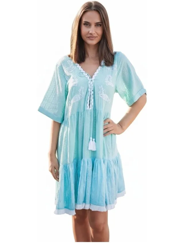 Isla Bonita By Sigris Korte Jurk Isla Bonita By Sigris Korte Jurk Blauw