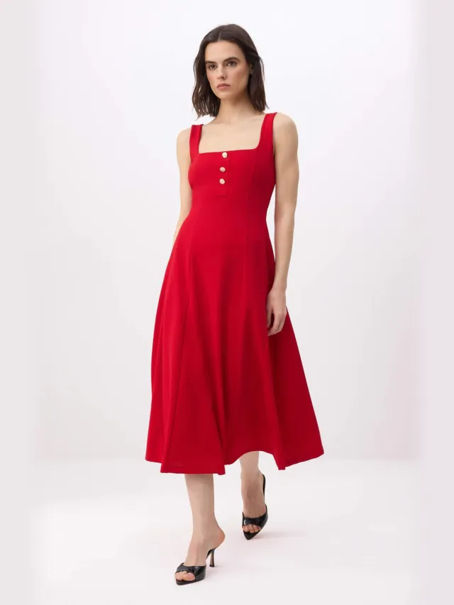 Turkishsouq Platte, mouwloze skaterjurk voor dames, midi-lengte. Zwart
