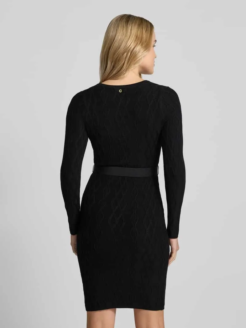 Guess Gebreide jurk met riem model 'YUKI' zwart, foto 4