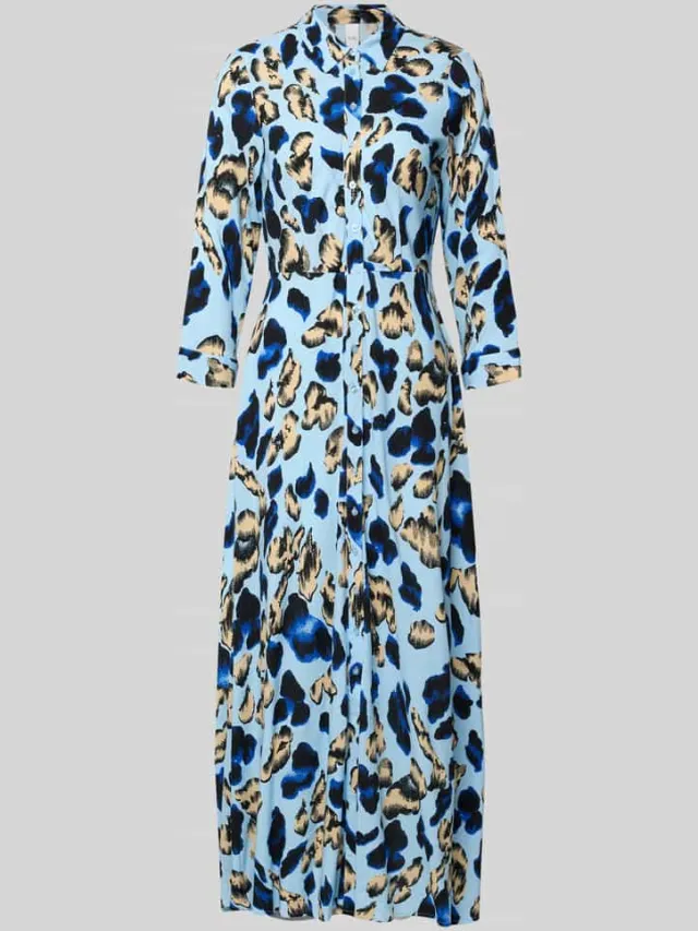 Yas overhemdjurk van viscose model 'SAVANNA' lichtblauw, foto 2