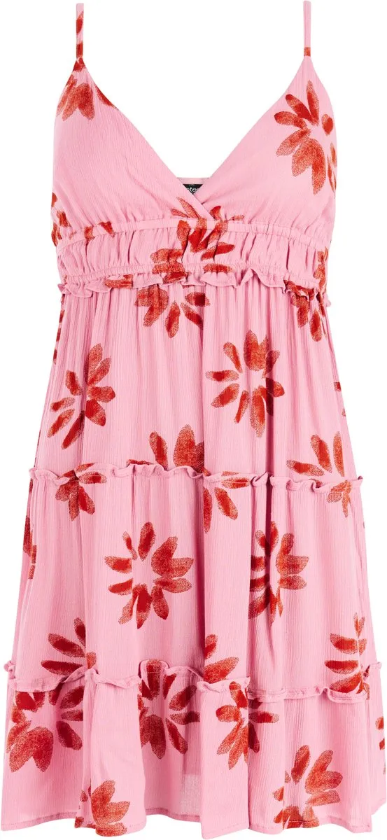 Protest PRTMarge - Mini-jurk Dames - Normale pasvorm - Knielengte - Spaghetti bandjes - Roze Tea Rose Pink