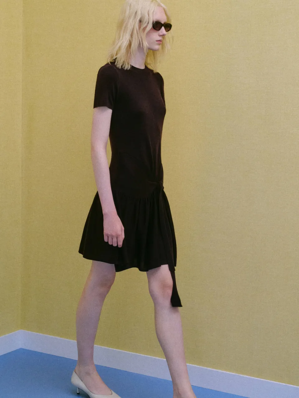 Mango korte jurk - bruin, foto 3