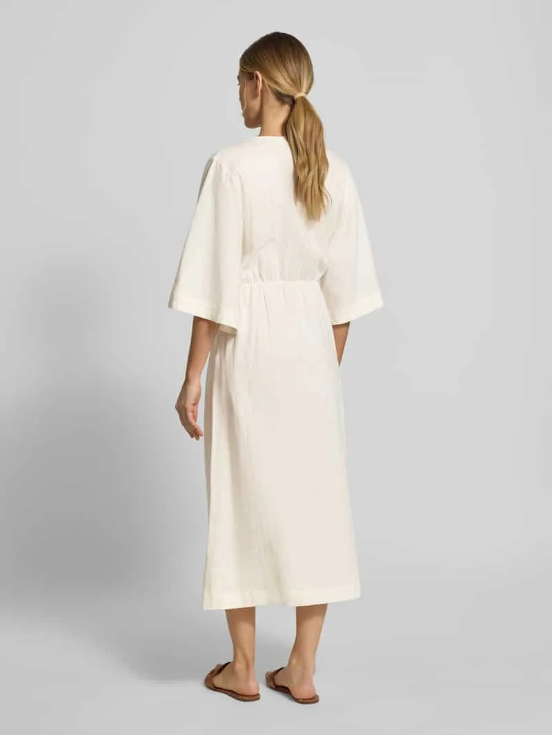 GUIDO MARIA KRETSCHMER WOMAN midi-jurk van linnenmix met kimonomouwen model 'Laura' wit, foto 3