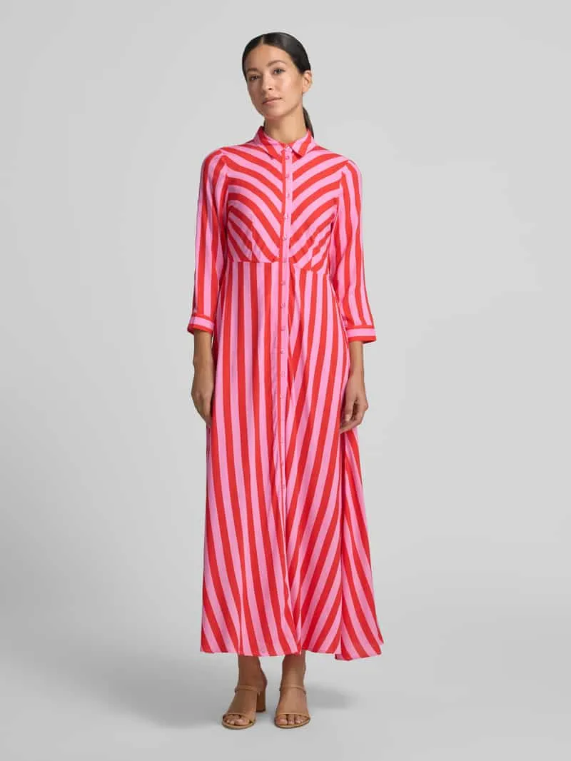 Yas Maxi-jurk van pure viscose model 'Savanna' Roze