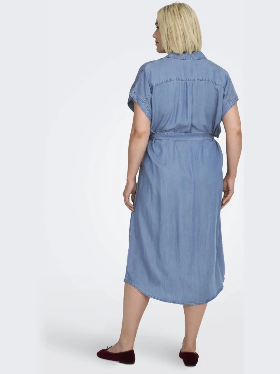 Only Carmakoma jurk gebreid light blue denim, foto 3