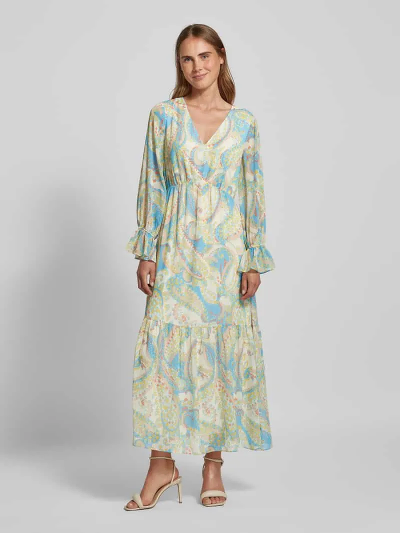 s.Oliver Maxi-jurk met V-hals Geel