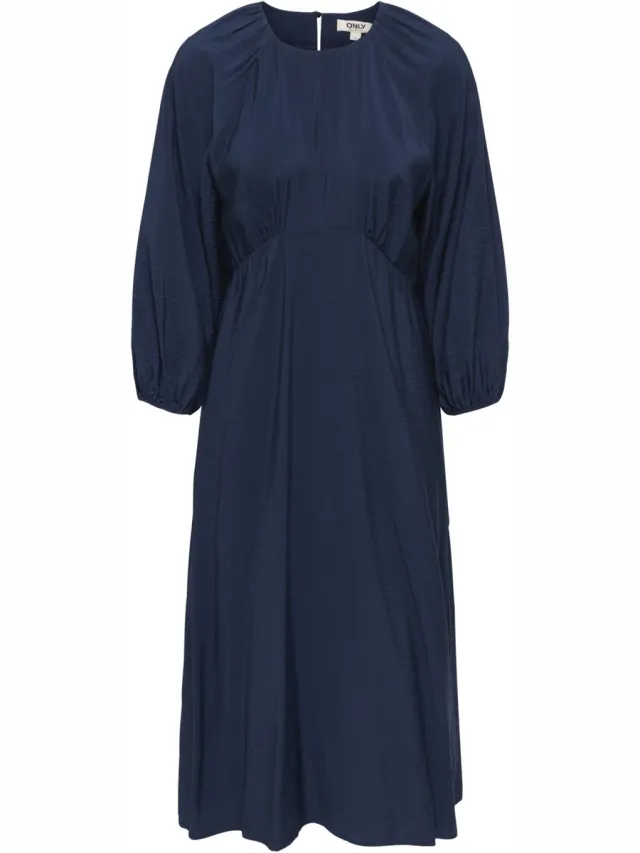 Only Jurk Onlmaizee 3/4 Belt Maxi Dress Wvn E 15378569 Black Iris Dames Maat Blauw