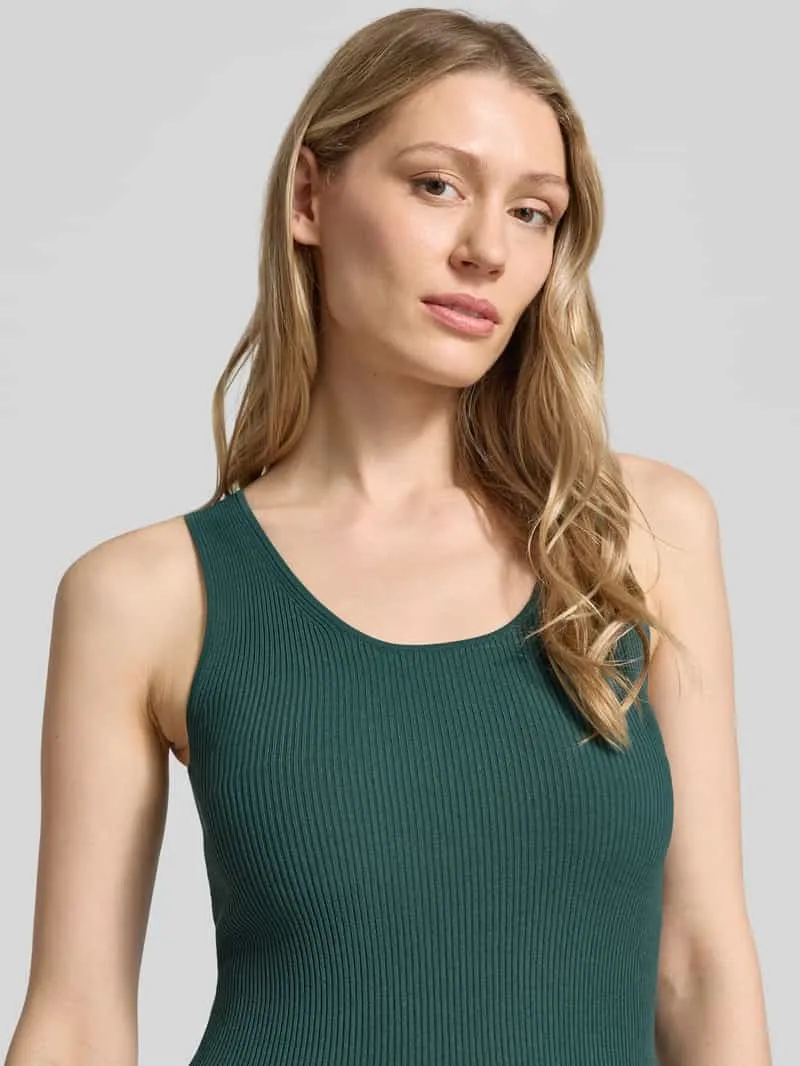 Max Mara A-lijn tricotjurk van viscosemix model 'CALIBRI' donkergroen, foto 3