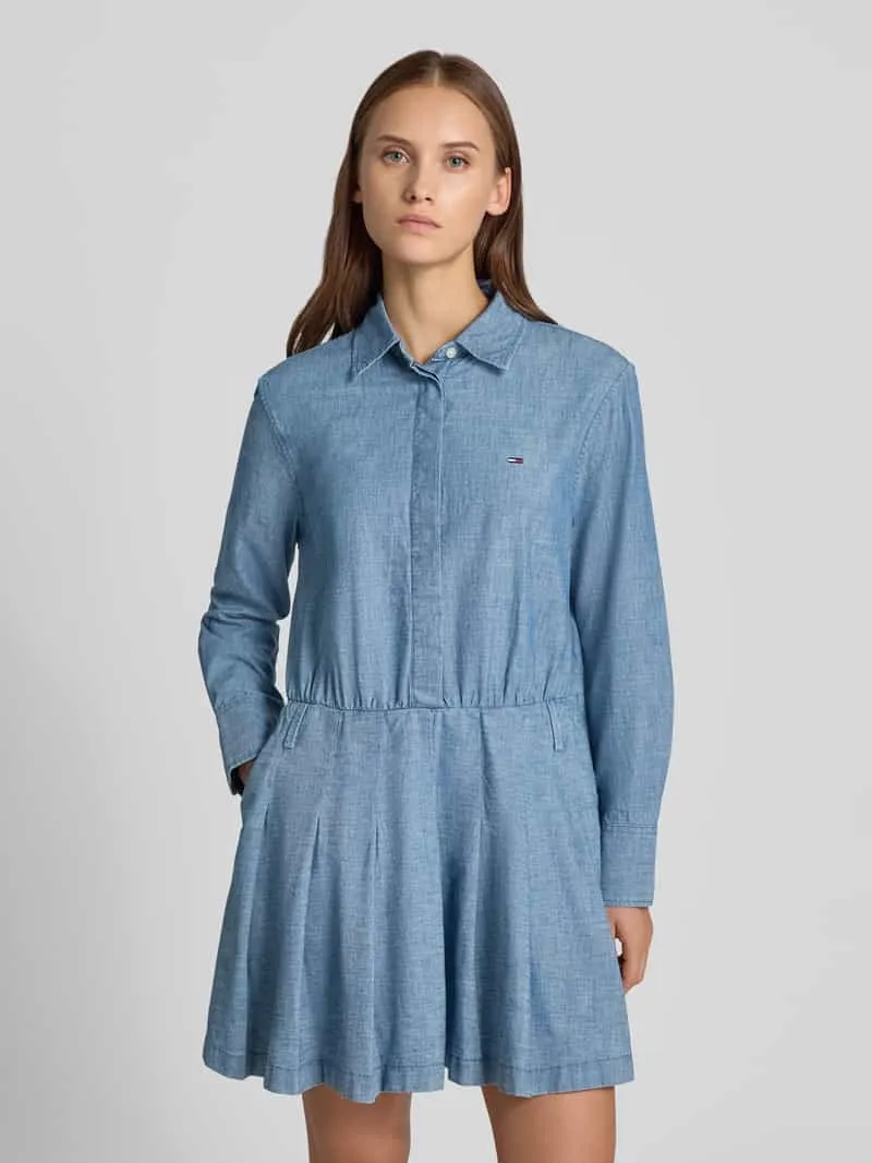 Tommy Jeans Getailleerde vrijetijdsjurk van puur katoen lichtblauw, foto 4