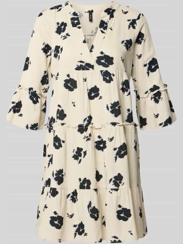 Vero Moda Uitlopende blousejurk van puur katoen model 'DICTHE' beige, foto 2