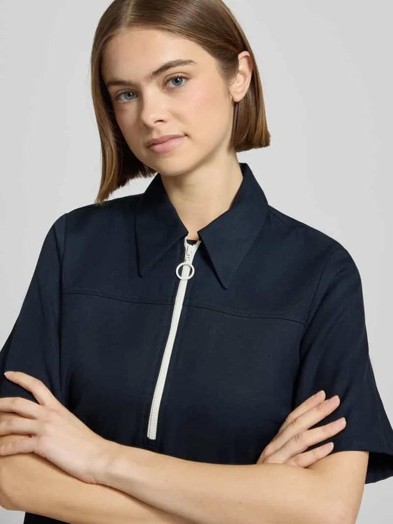 Marc O'Polo Nauwsluitende polojurk Met viscose marineblauw, foto 5