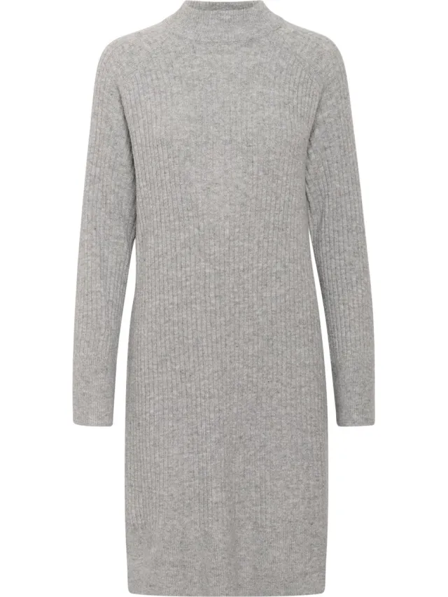 Kaffe KArinya Knit Dress Dames Jurk Grey Melange