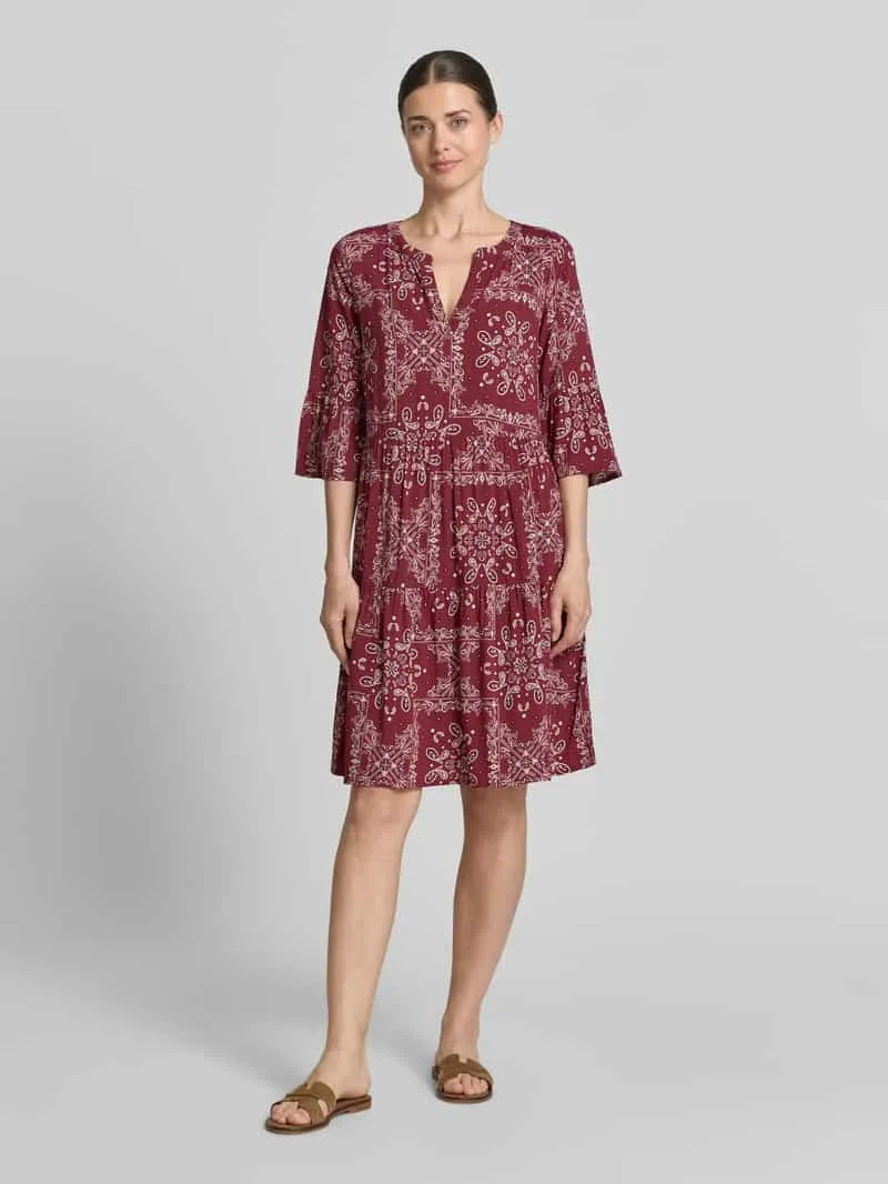Christian Berg Woman Selection relaxed fit mini-jurk van pure viscose bordeaux, foto 3