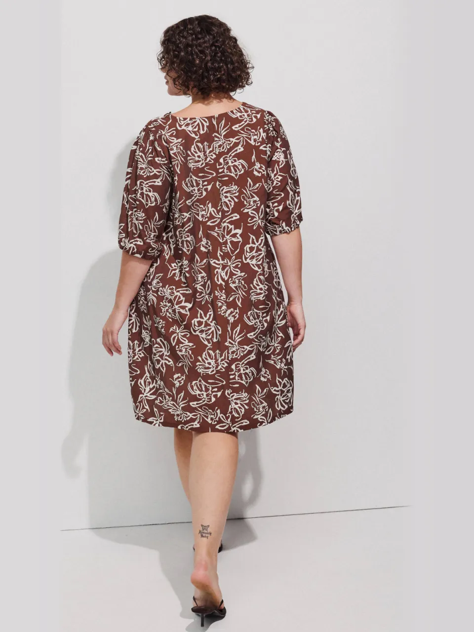 Zizzi A-lijn jurk Plus Size met print - bruin, foto 7